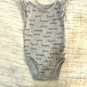 Carter’s black and gray onesie. 0 to 3 months.